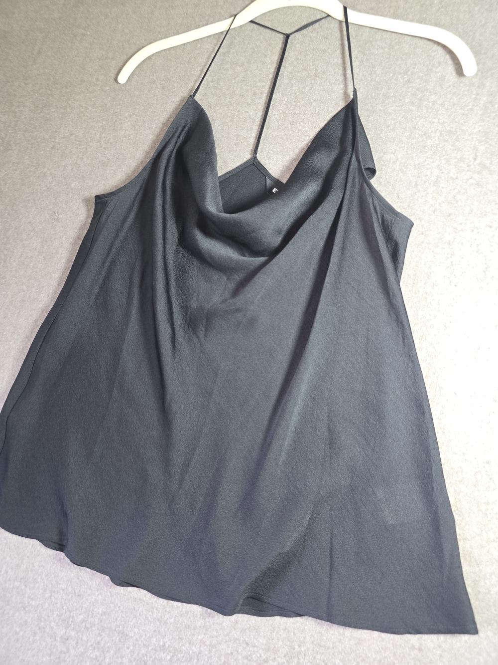 Express Black Satin Cowl Neck Skinny Strap Camisole Women's Med NWT